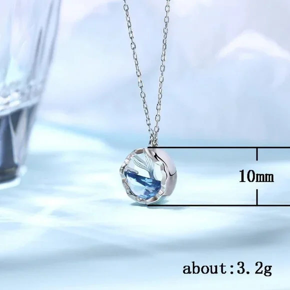 💞Unique Ocean 925 Silver Plated Mermaid Tears Necklace for Women, EVGG10…